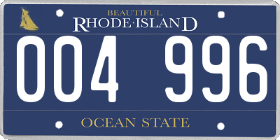RI license plate 004996