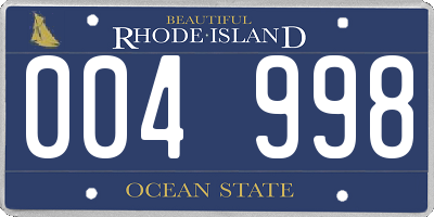 RI license plate 004998