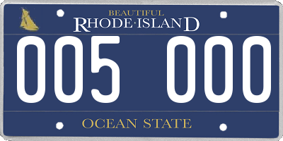 RI license plate 005000