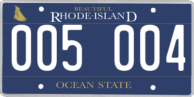 RI license plate 005004