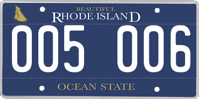 RI license plate 005006