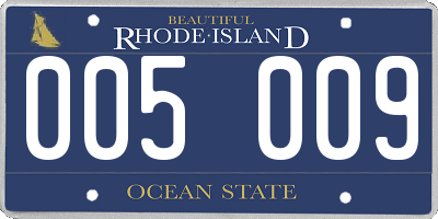 RI license plate 005009