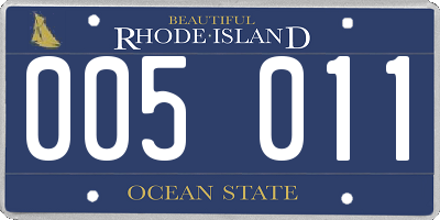 RI license plate 005011