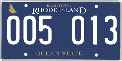 RI license plate 005013