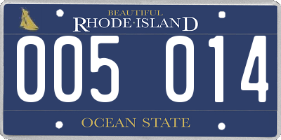 RI license plate 005014
