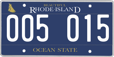 RI license plate 005015