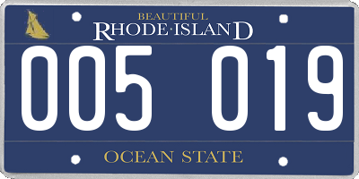 RI license plate 005019
