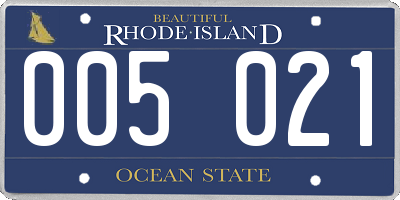 RI license plate 005021