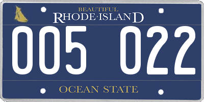 RI license plate 005022
