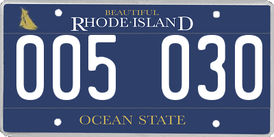 RI license plate 005030