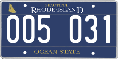 RI license plate 005031