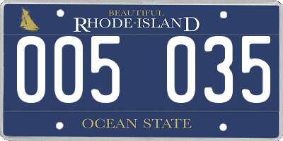 RI license plate 005035