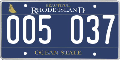RI license plate 005037