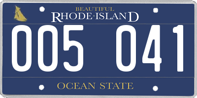 RI license plate 005041