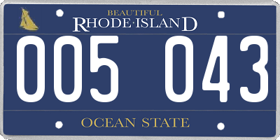 RI license plate 005043