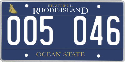 RI license plate 005046