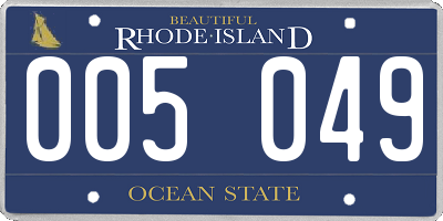 RI license plate 005049