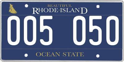 RI license plate 005050