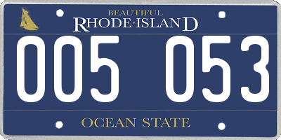 RI license plate 005053