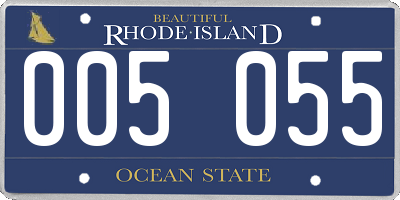 RI license plate 005055