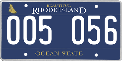 RI license plate 005056