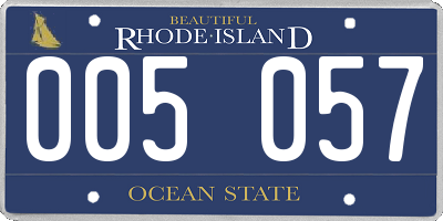 RI license plate 005057