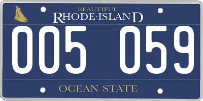 RI license plate 005059