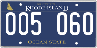 RI license plate 005060