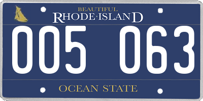 RI license plate 005063