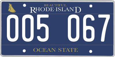 RI license plate 005067
