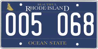 RI license plate 005068