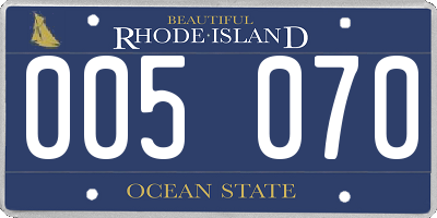 RI license plate 005070