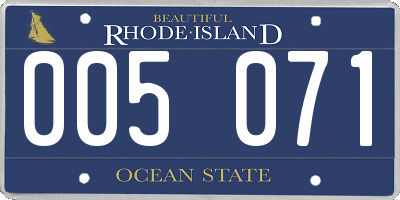 RI license plate 005071