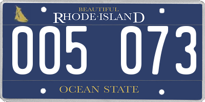 RI license plate 005073
