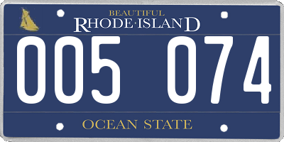 RI license plate 005074