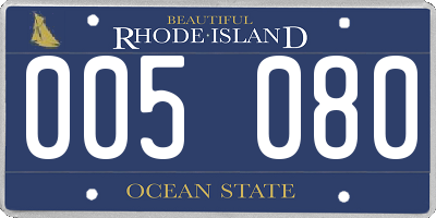 RI license plate 005080