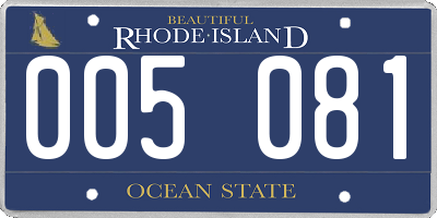 RI license plate 005081