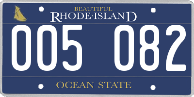 RI license plate 005082