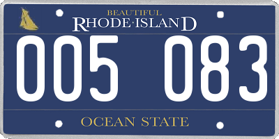 RI license plate 005083