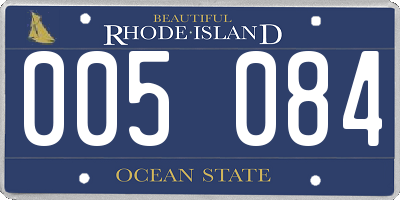 RI license plate 005084