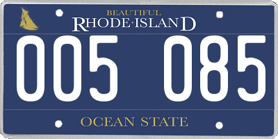 RI license plate 005085