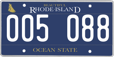 RI license plate 005088