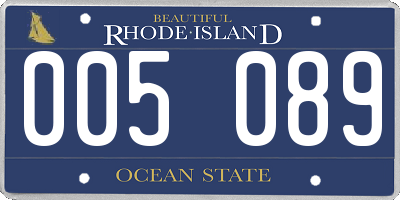 RI license plate 005089
