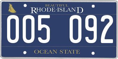 RI license plate 005092