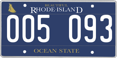 RI license plate 005093