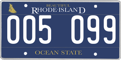 RI license plate 005099