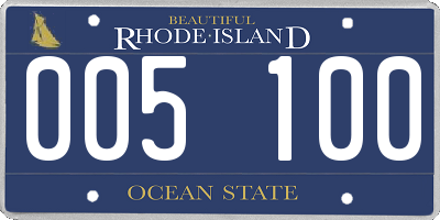 RI license plate 005100