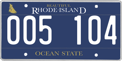 RI license plate 005104