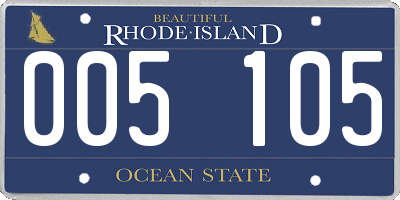 RI license plate 005105