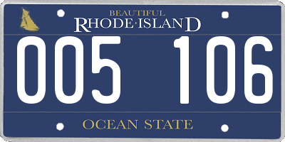 RI license plate 005106